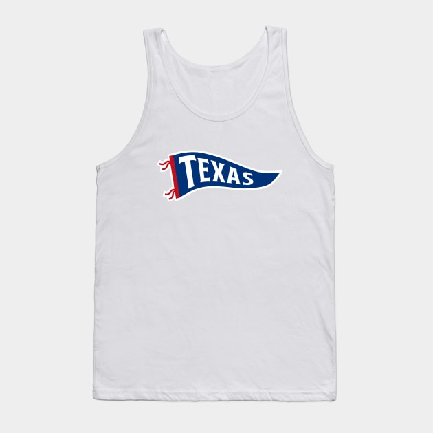 Texas Pennant - White Tank Top by KFig21